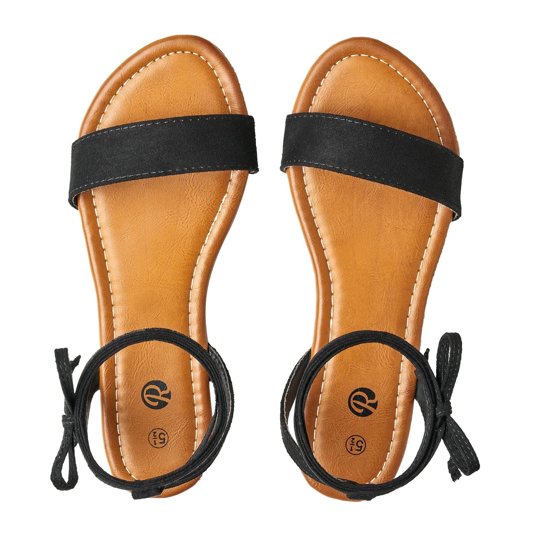 Rekayla Women's Sandals Open Toe Tie Up Ankle Wrap Flat Sandals for Women Comfortable Casual Dressy Summer Shoes Cute Strappy Lace Up Sandal