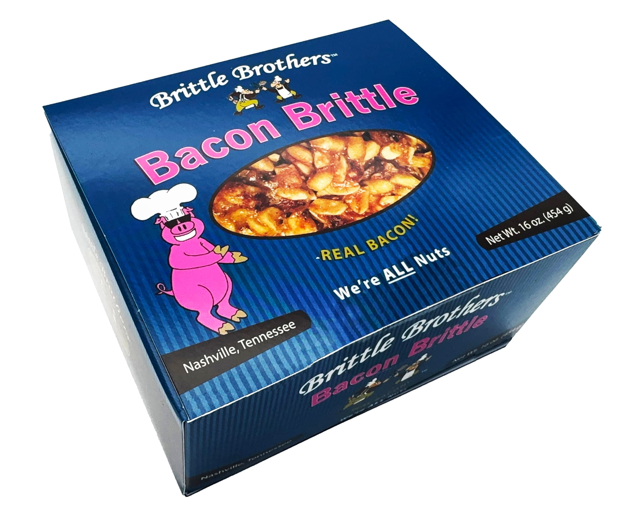 Brittle Brothers Bacon Peanut Brittle - 16 oz Gift Box - Gourmet Candy