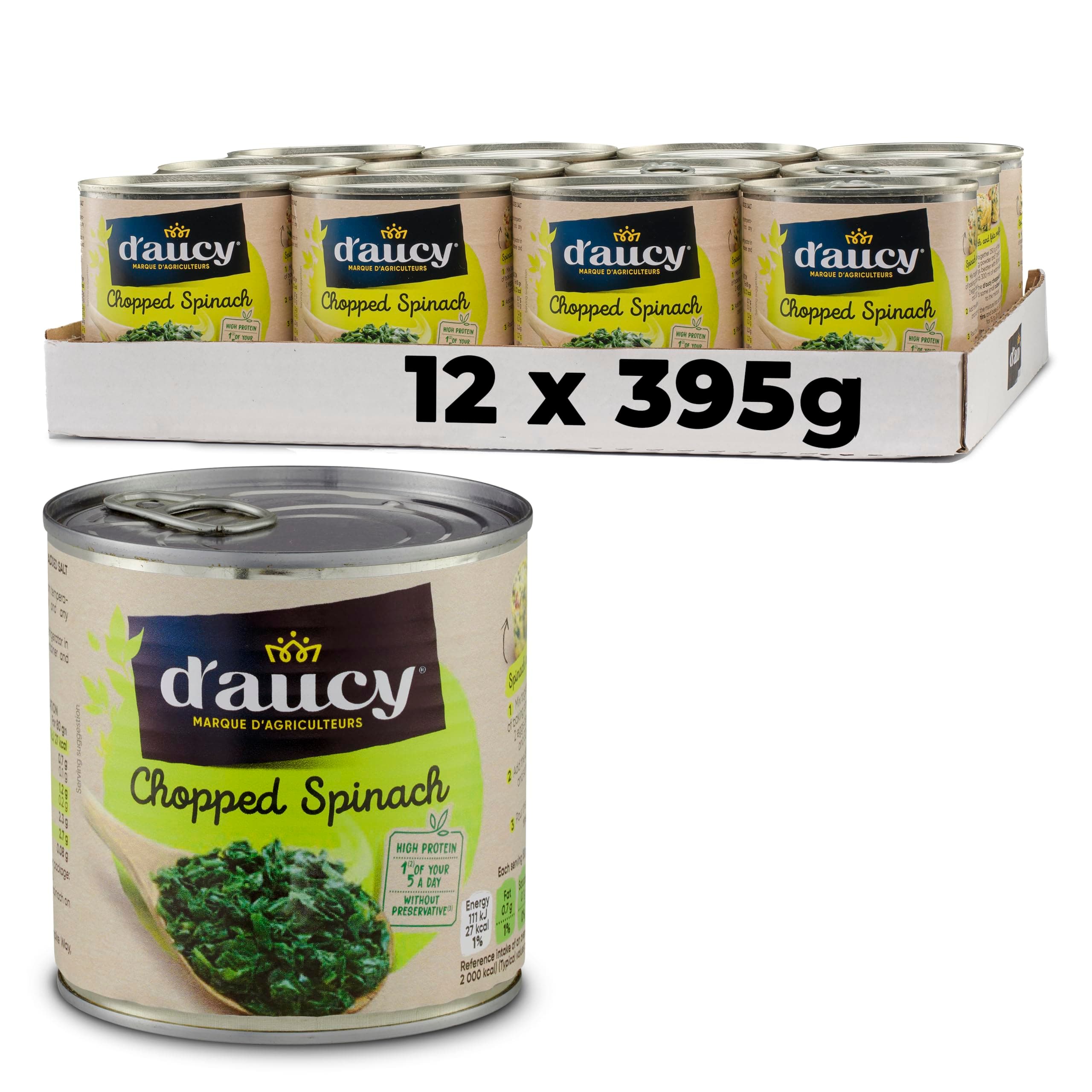 D'aucy Chopped Spinach 12 x 395g