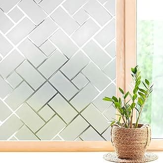 CoavasNon-Adhesive Frosted Glass Window Film & Window Privacy Film for Home & Office - Heat Control, UV & Sun Blocking, Easy DIY Installation, 29.5"x118" (Frosted Decal, Bathroom/Bedroom)