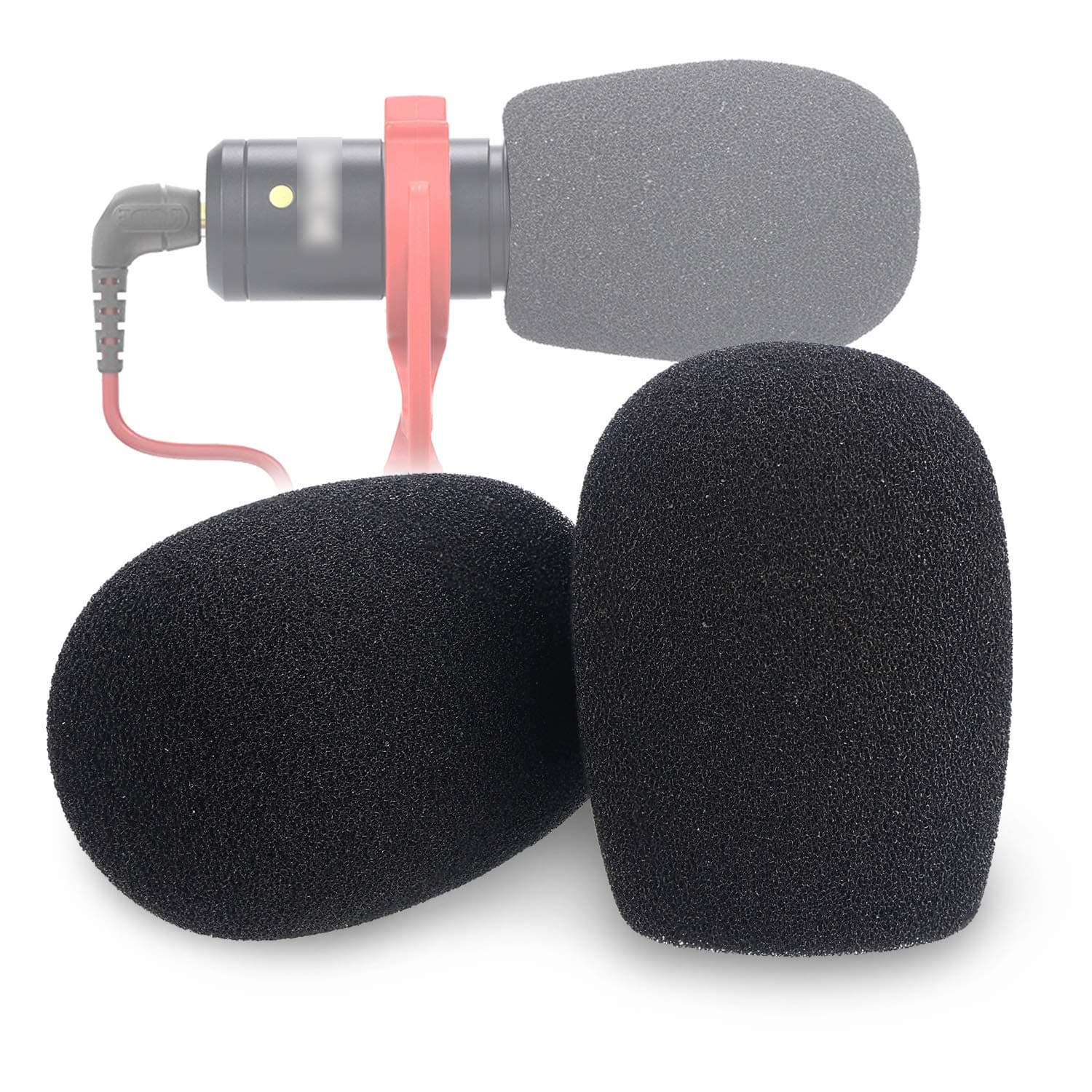VideoMicro Windscreen Foam Filter - Wind Shield Deadcat Fits Rode VideoMic Me Me-L Compact Microphone (2 Pack)