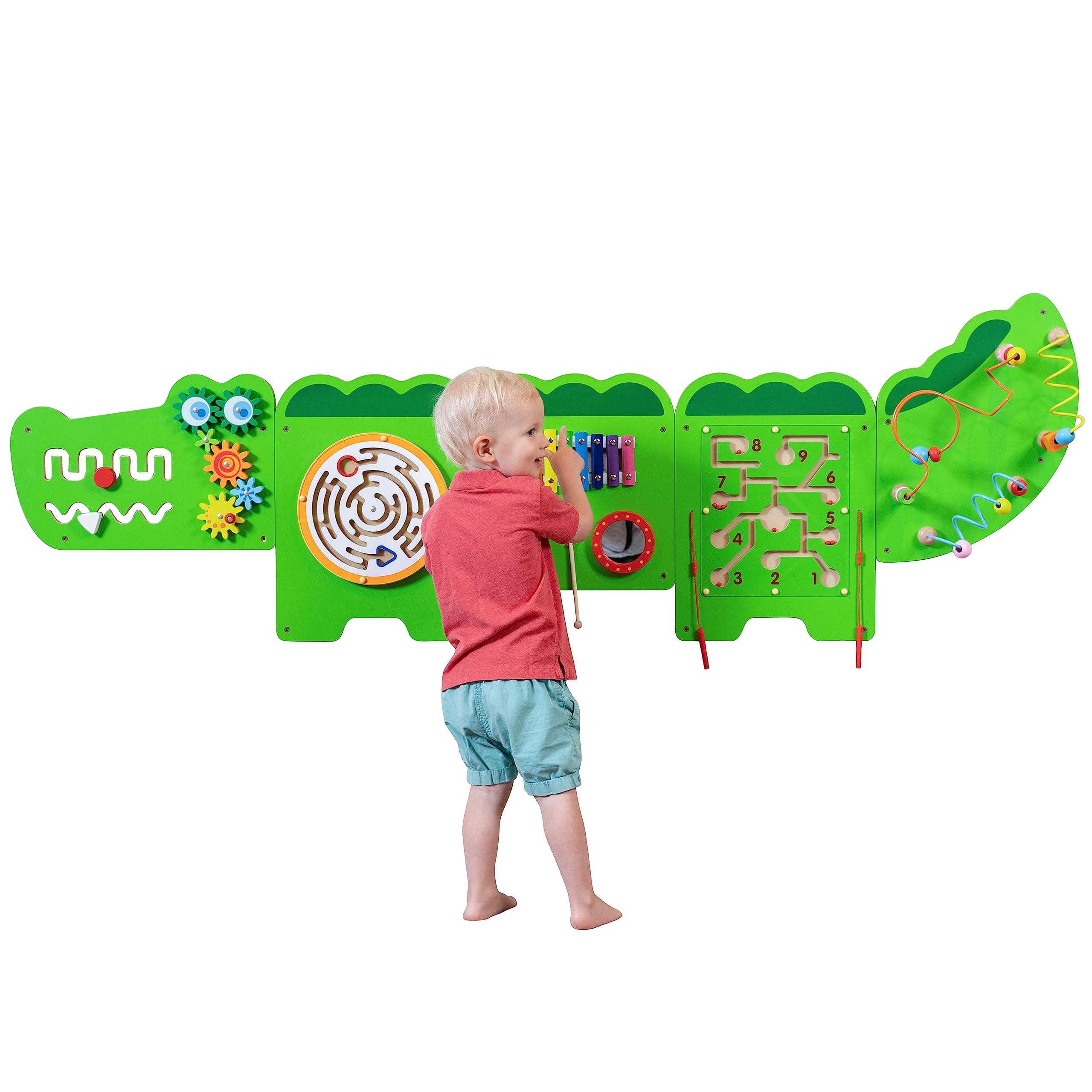 LEARNING ADVANTAGE - 50346 Crocodile Activity Wall Panels - 18M+ - in Home Learning Activity Center - Wall-Mounted Toy for Kids - Toddler Decor for Play Areas
