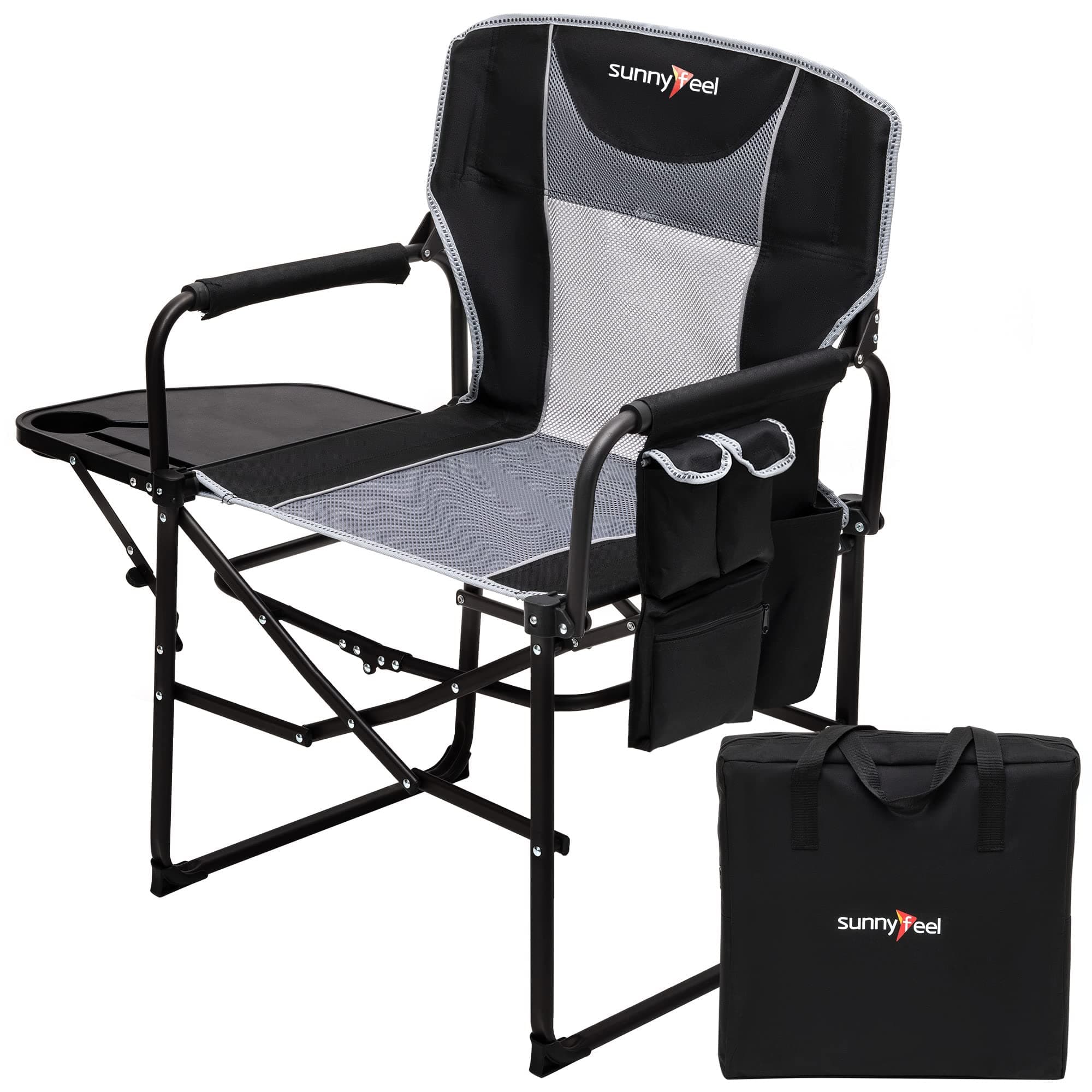 Sunnyfeel Oversized Camping Director Chair with Side Table