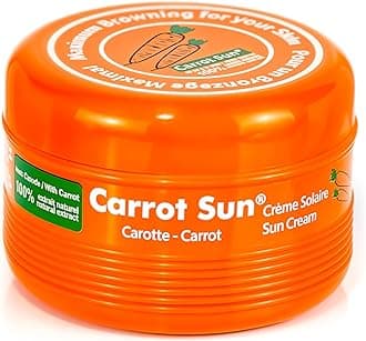 Carrot Sun Tanning Accelerator – 350ml Carotene Intensive Tanning Gel – Natural Extract Sun Cream Tanning Lotion for All Skin Types – Tan Lotion with Carrot Oil for Even Beautiful Skin Coloring - SPF0