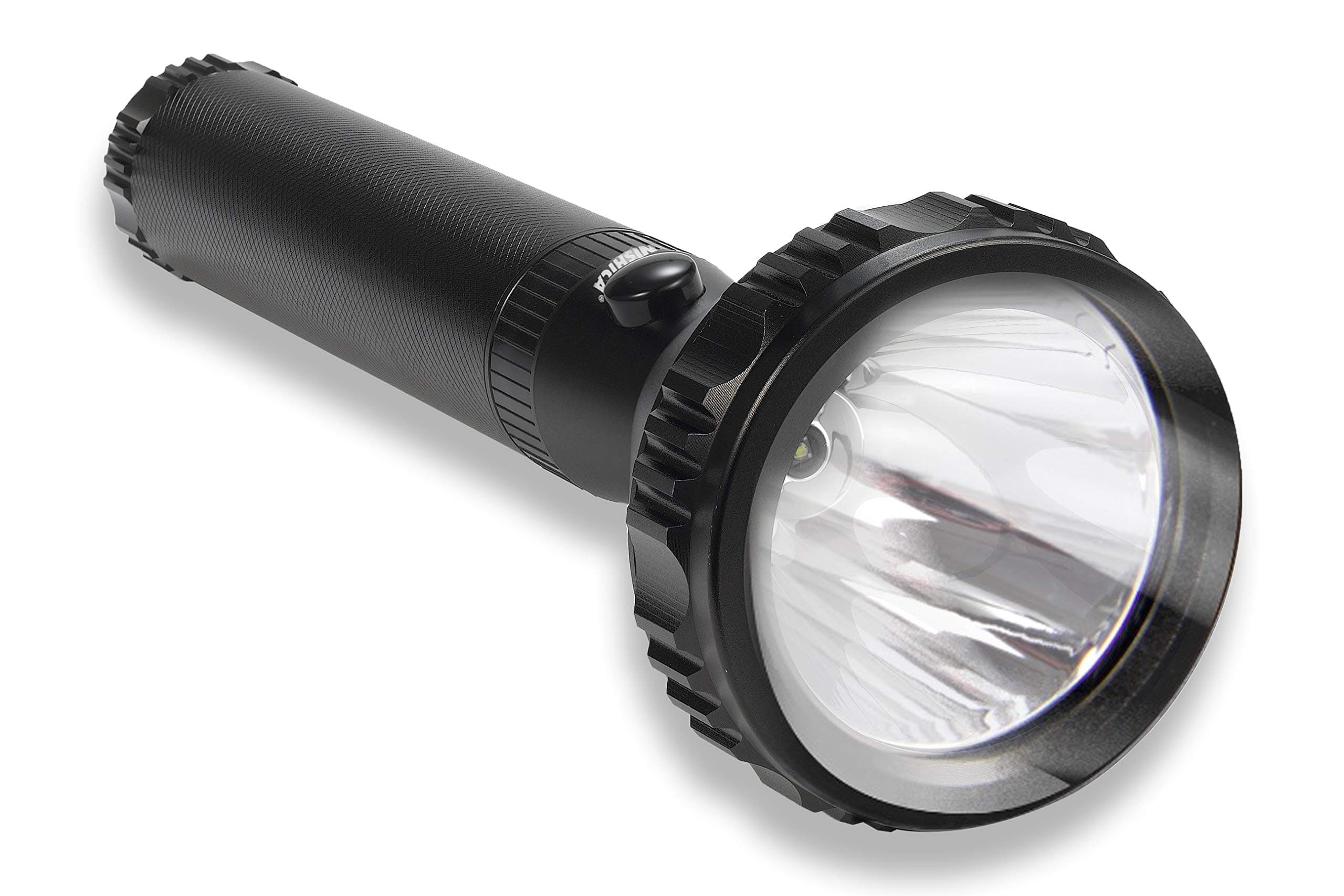 NS-M-300 WIDE BEAM Rechargeable CREE LED Flashlight Torch, Security Purpose military Grade Aircraft Aluminium Body, Long distance beam range Upto 700 Meter with Solar Charging Support (Black)