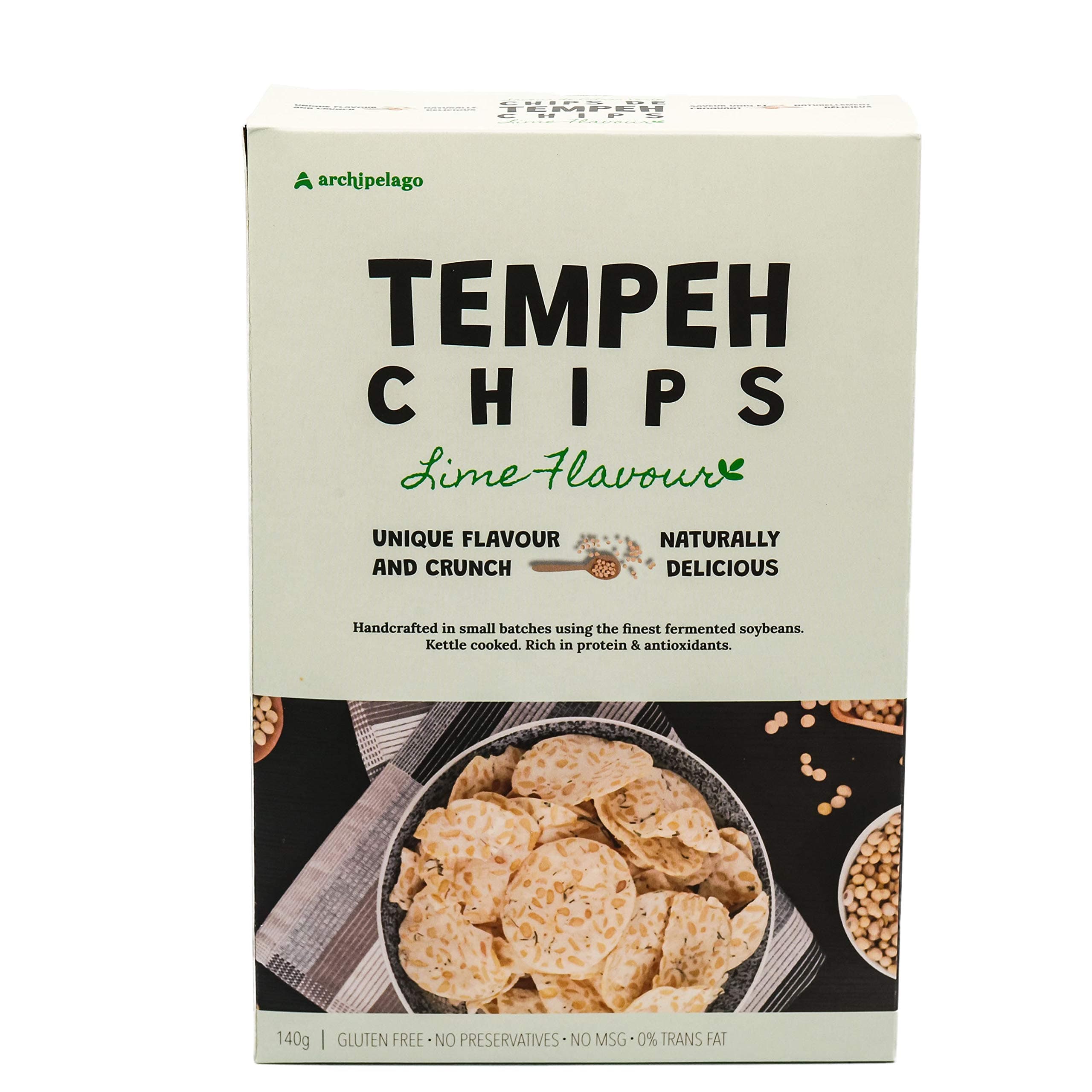 ARCHIPELAGO TEMPEH CHIPS LIME - 140 GR | HEALTHIER CHIPS | NO-MSG