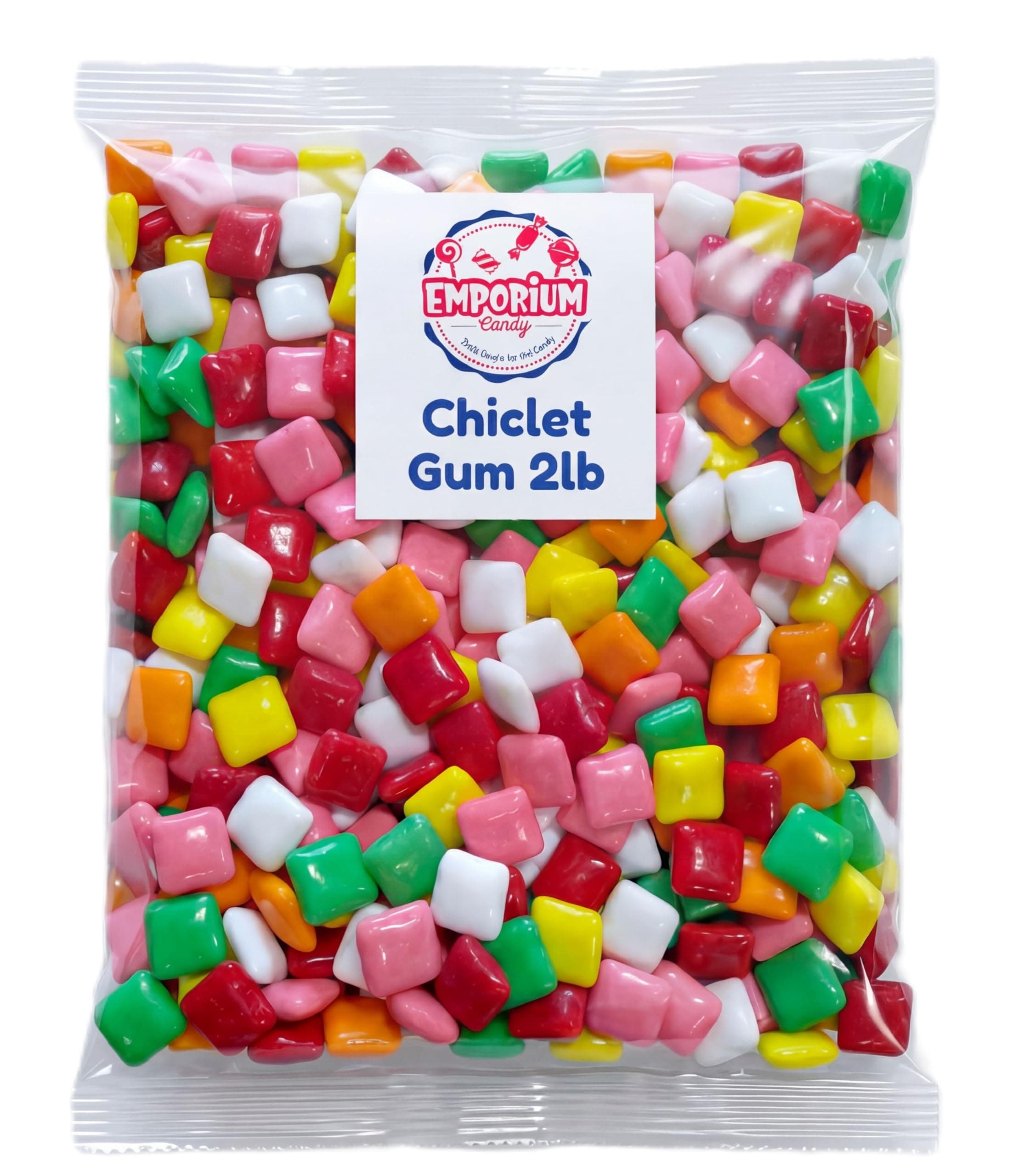 Assorted Chiclet Gum Bulk 2 lbs – Colorful Candy Coated Chewing Gum Balls – Fruity Flavor Mini Chiclets Gum – Classic Hard Shell Chewy Gum for Candy Buffets, Parties, Office, Vending