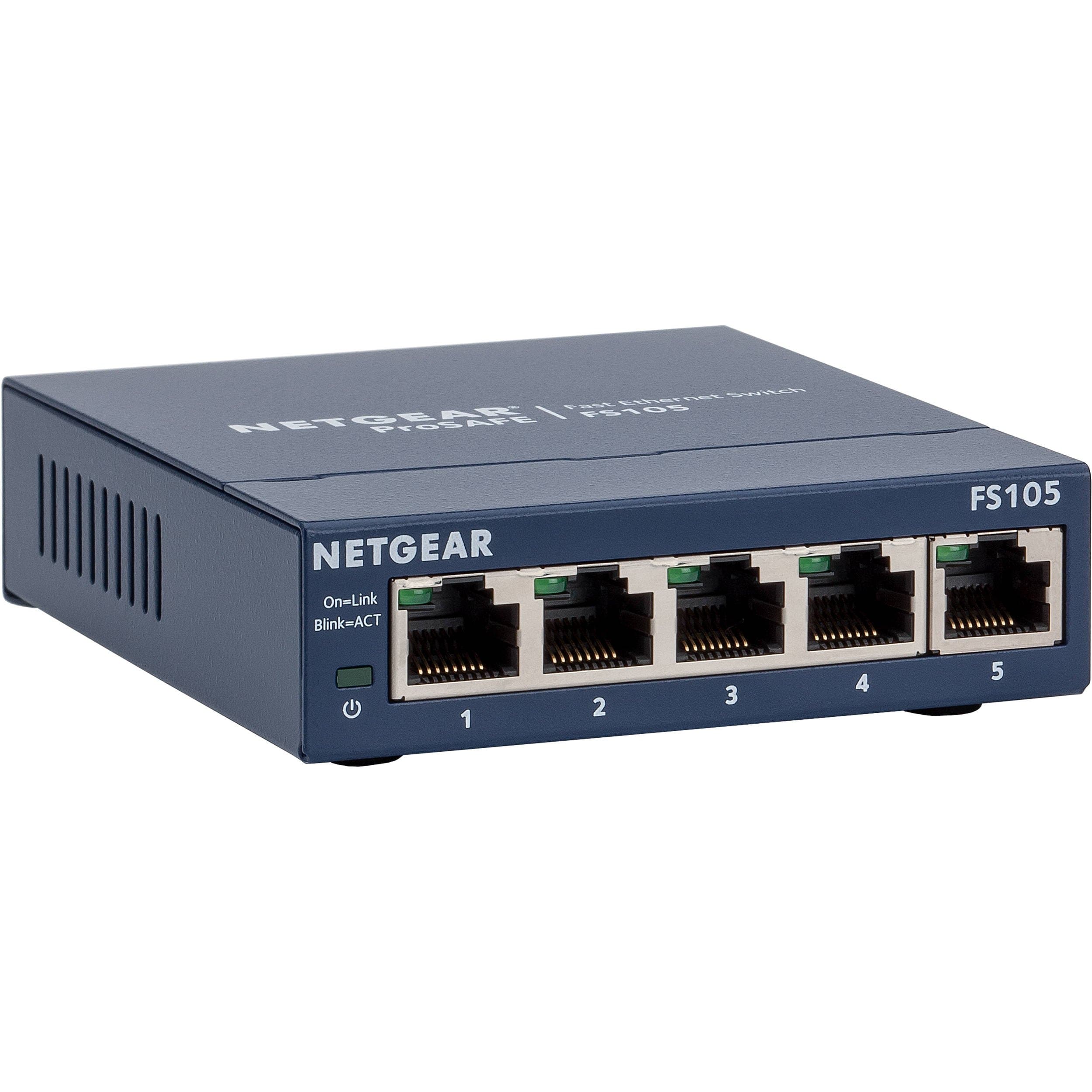 Netgear FS105 Prosafe 5 Port Fast Ethernet Unmanaged Switch