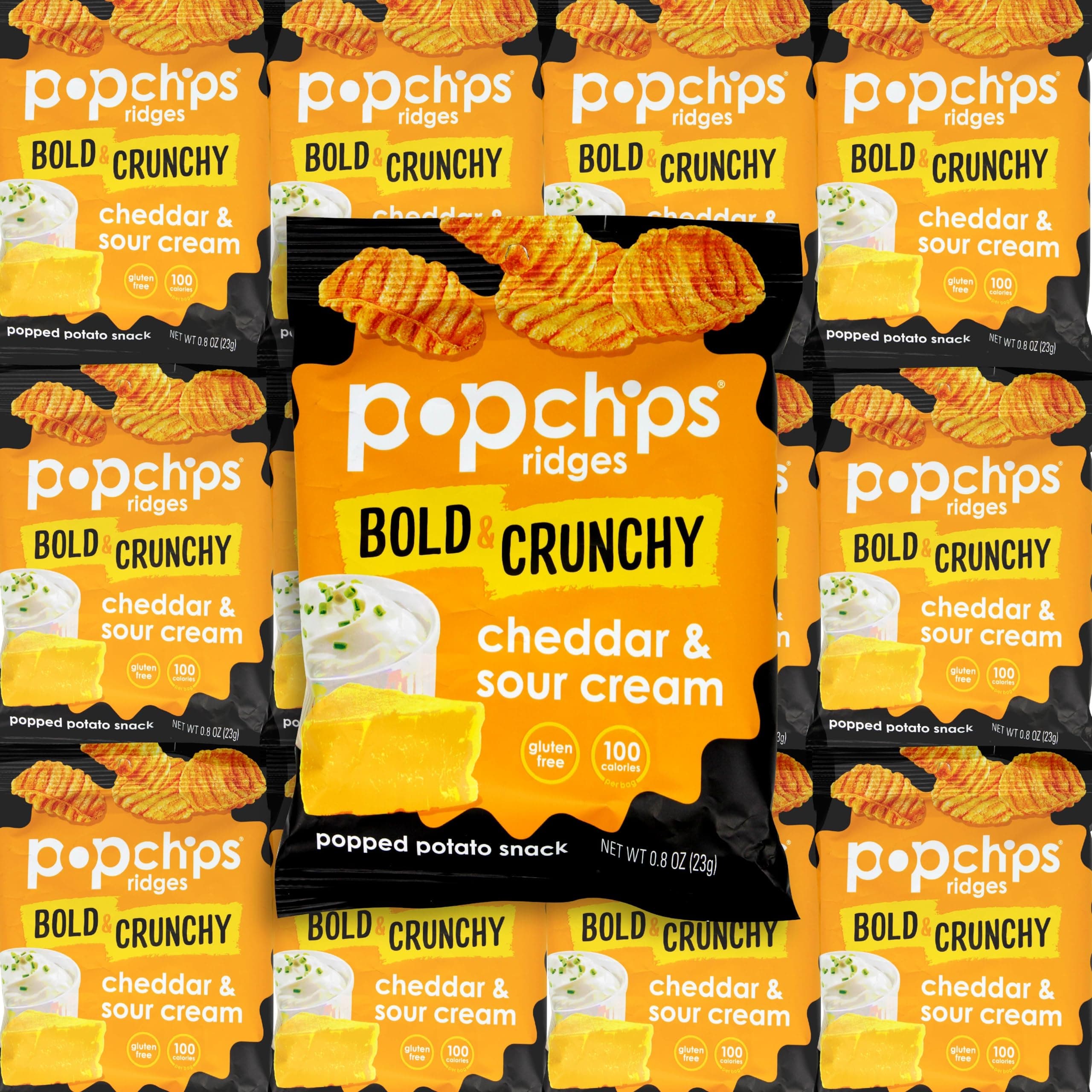 Niro Assortment | Pop Chips Potato Chips | 24 Pack Cheddar & Sour Cream Flavor | Delicious Pop Chips Variety Pack, Perfect Individual Snack Bags | Ideal for Snack Lovers