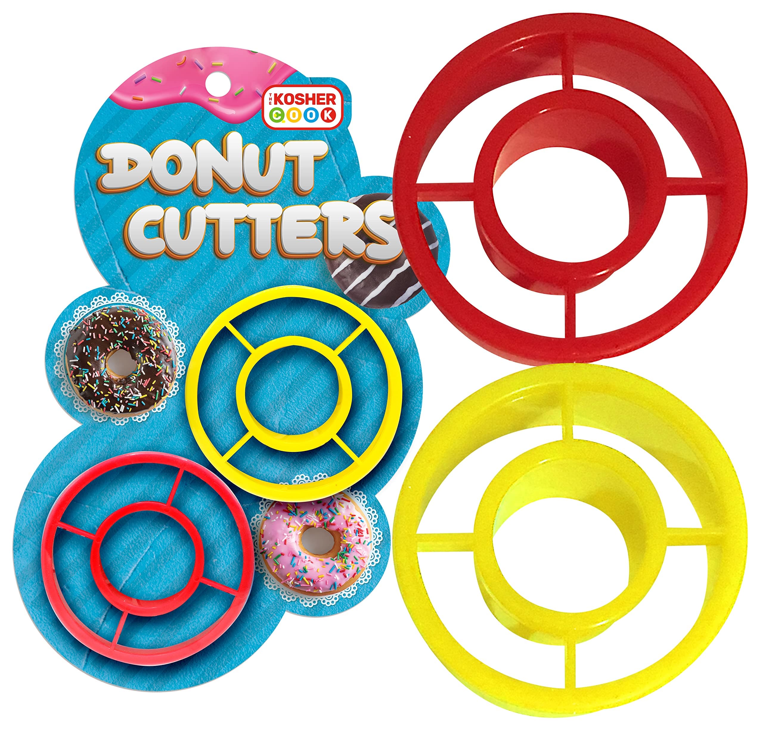 Hanukkah Cookie Cutters for Donuts - Plastic Donut Cookie Cutter - 2 Piece Set Donut Cutter- The Kosher Cook