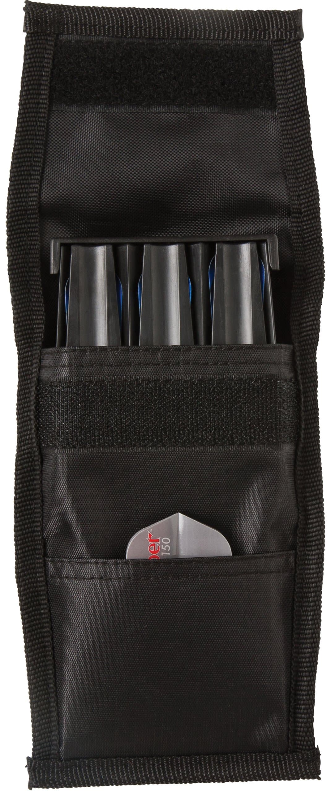 Single Black Dart Case with Solid Plastic Insert and Flexible, Tough Nylon Covering, Holds 3 Steel Tip and Soft Tip Darts, Hard Shell Keeps Flights in Perfect Shape