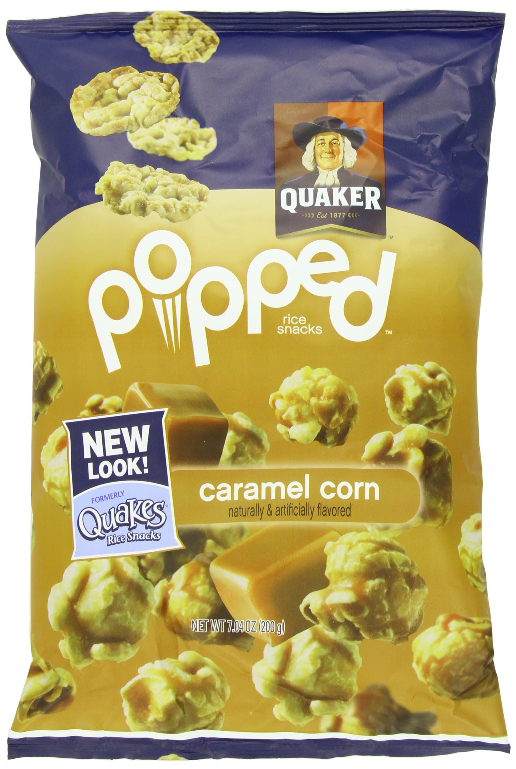 Quaker Quakes Rice Snacks, Caramel Corn, 7.04-Ounce (Pack of 4)