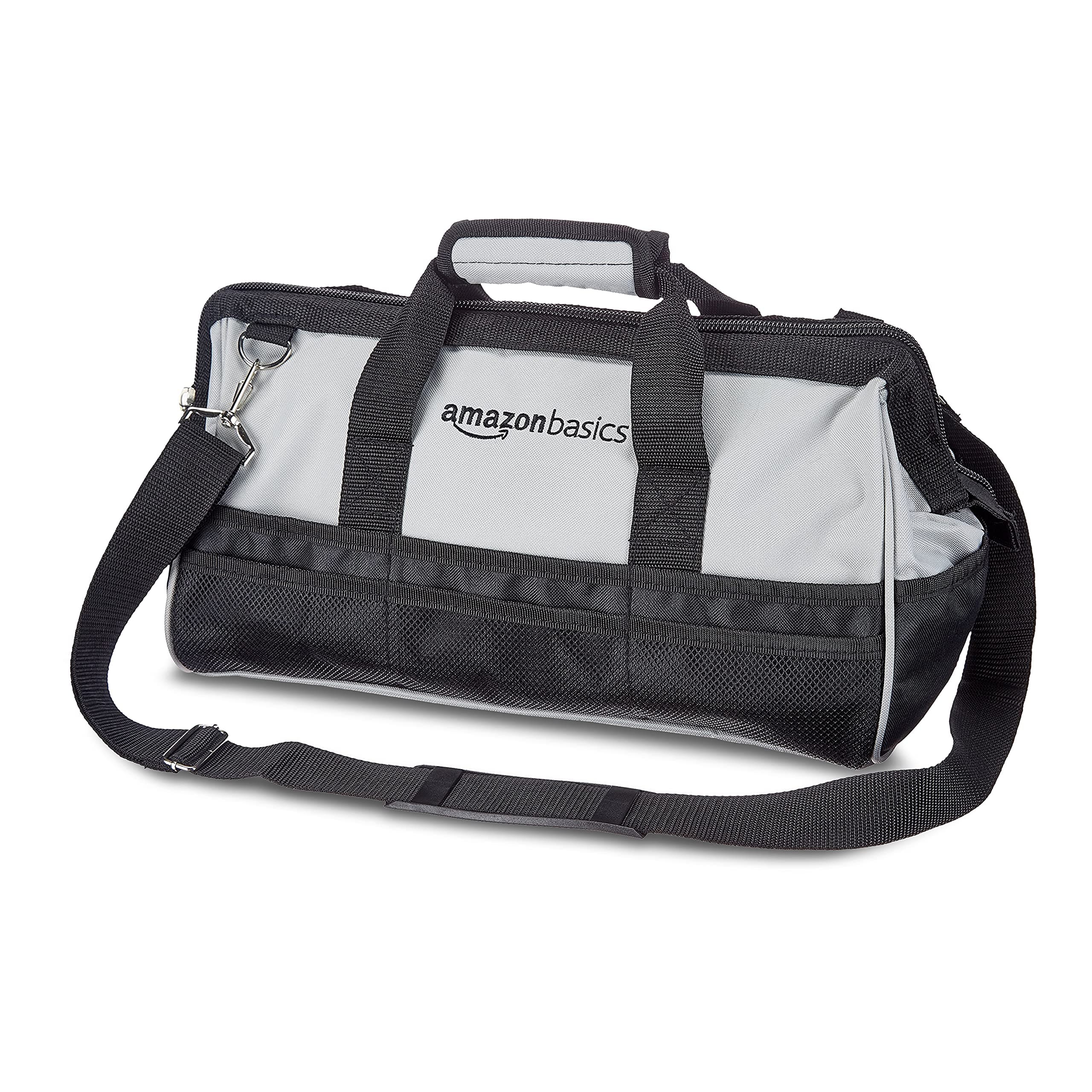 Amazon Basics Tool Bag, Black & Grey, 16 inch /40.6cm